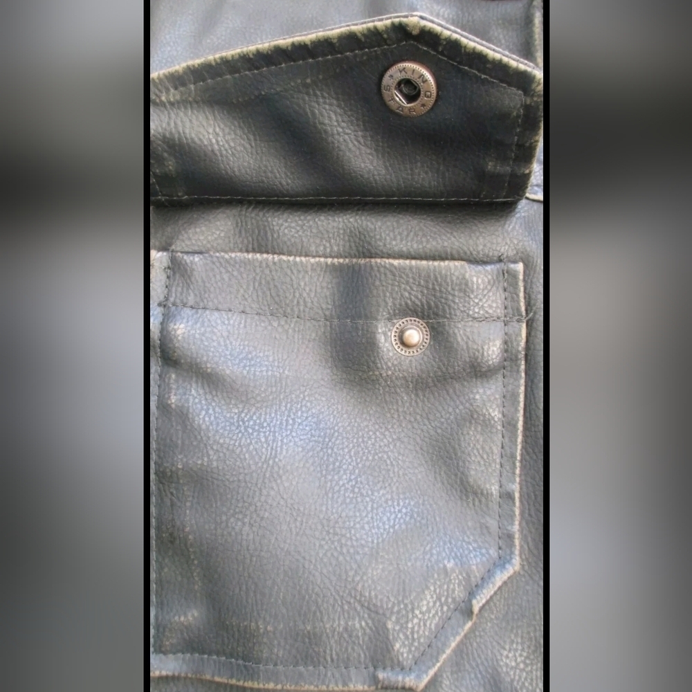 American Rag Jacket Men's Faux Leather Black Lined Motorcycle Size Small - Picture 5 of 15